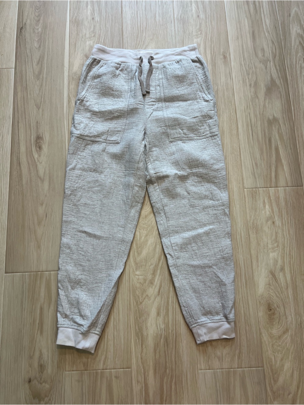 Madewell Cream Colored Textured Jogger Sweatpants